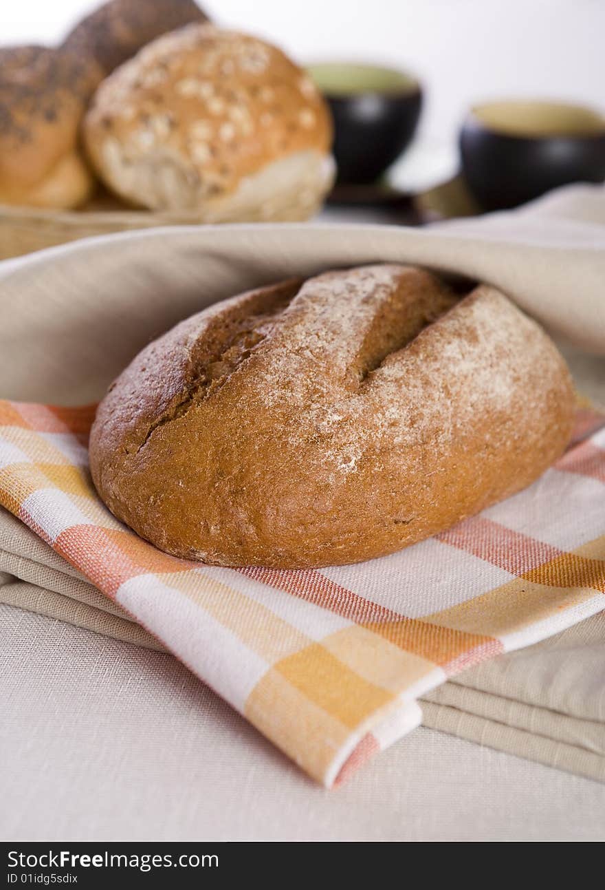 Bread on the table with placemat