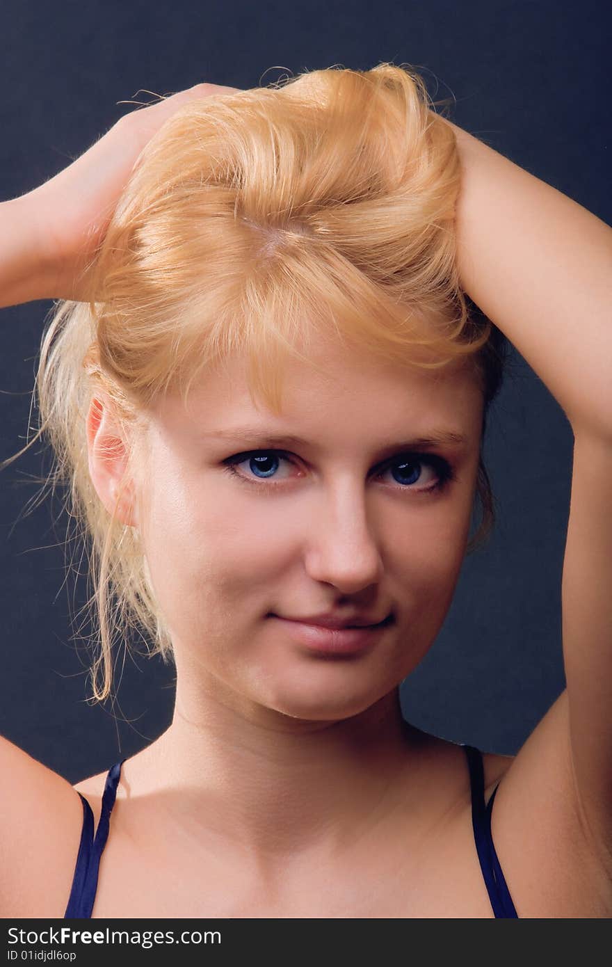 Close-up portrait of a fresh and beautiful young fashion model