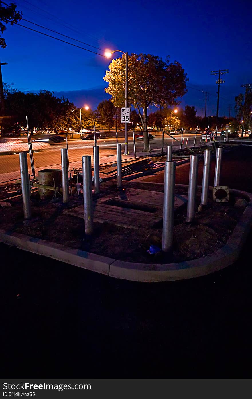 Construction Night Scene