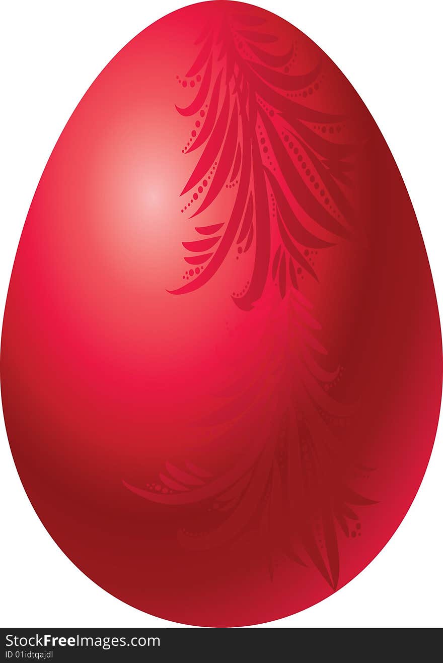 The vector illustration contains the image of red egg