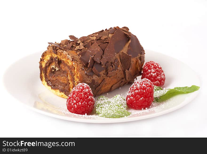 Miniature chocolate swiss roll