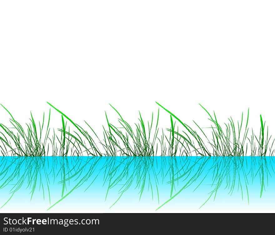 An illustration of green grass