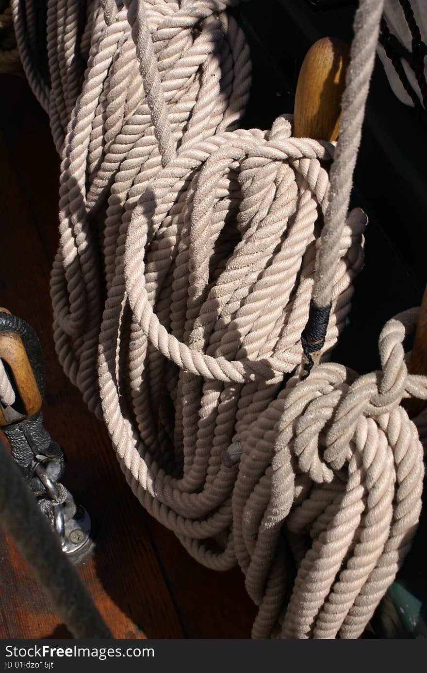 Ropes and rigging of ship on Lake Michigan in South Haven Michigan. Ropes and rigging of ship on Lake Michigan in South Haven Michigan.