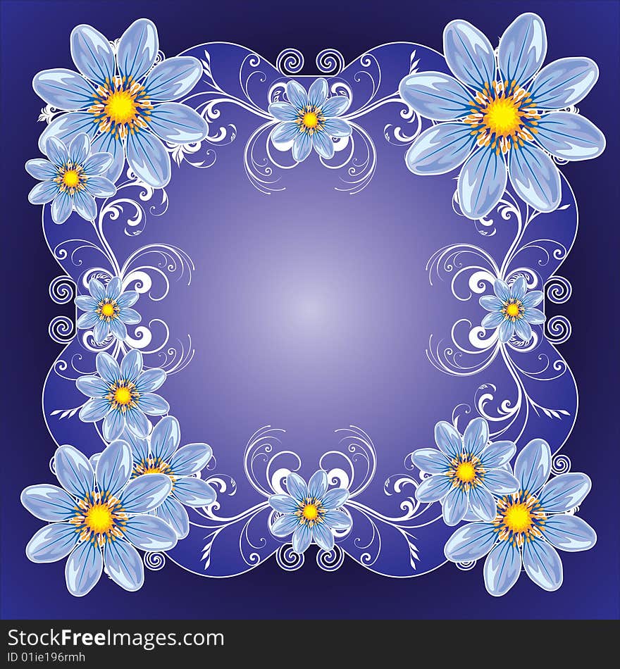 Beautiful flowers frame, floral background