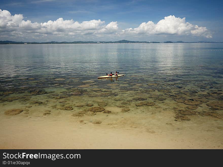 Kayak in Beautiful Tropical Beach. Kayak in Beautiful Tropical Beach