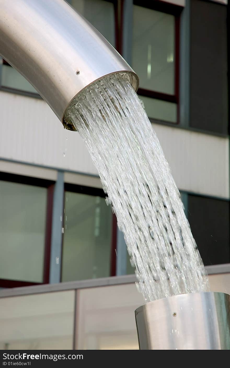 Original fountain over building background