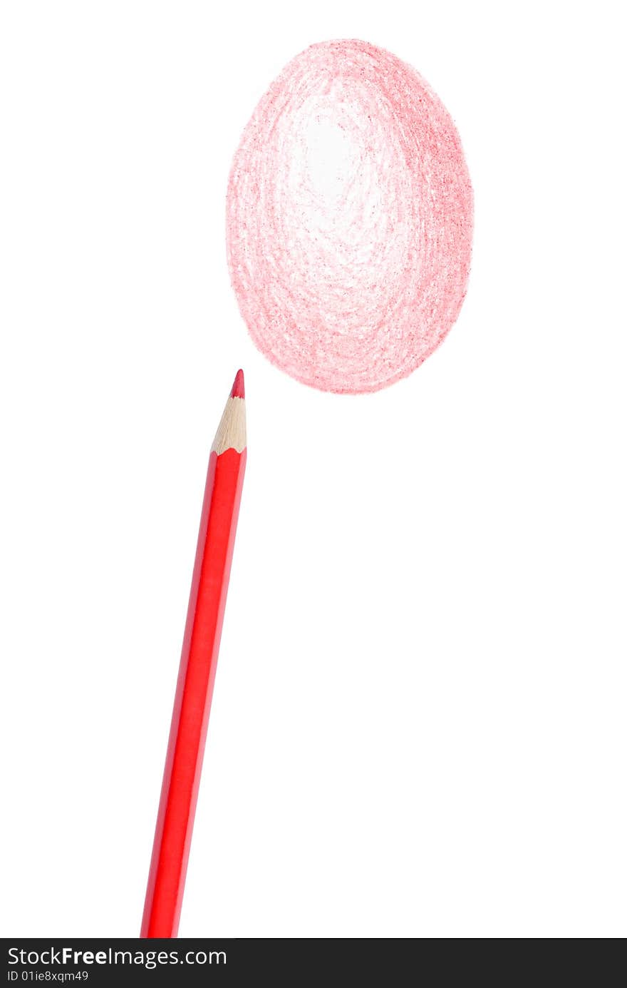 Red egg drawing on a white background