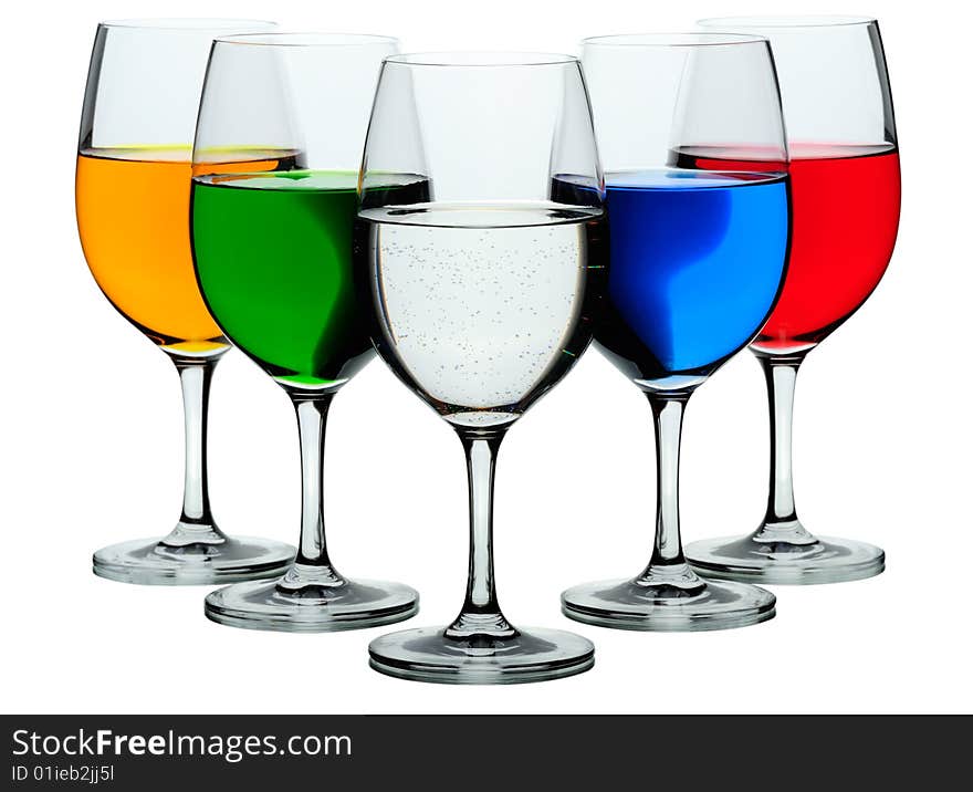 Five wine glasses