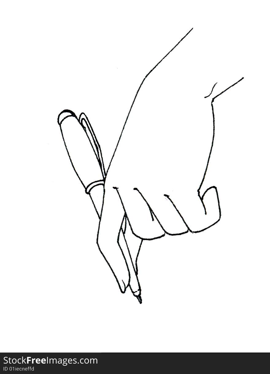 Hand drawing with pen