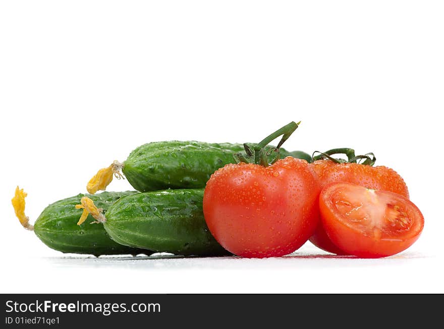 Cucumbers and tomatoes