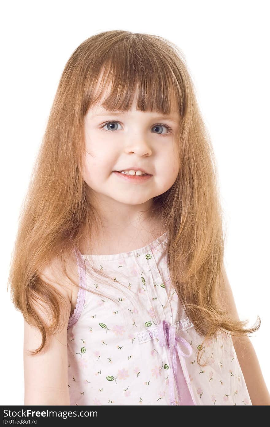 Little Girl On White Background