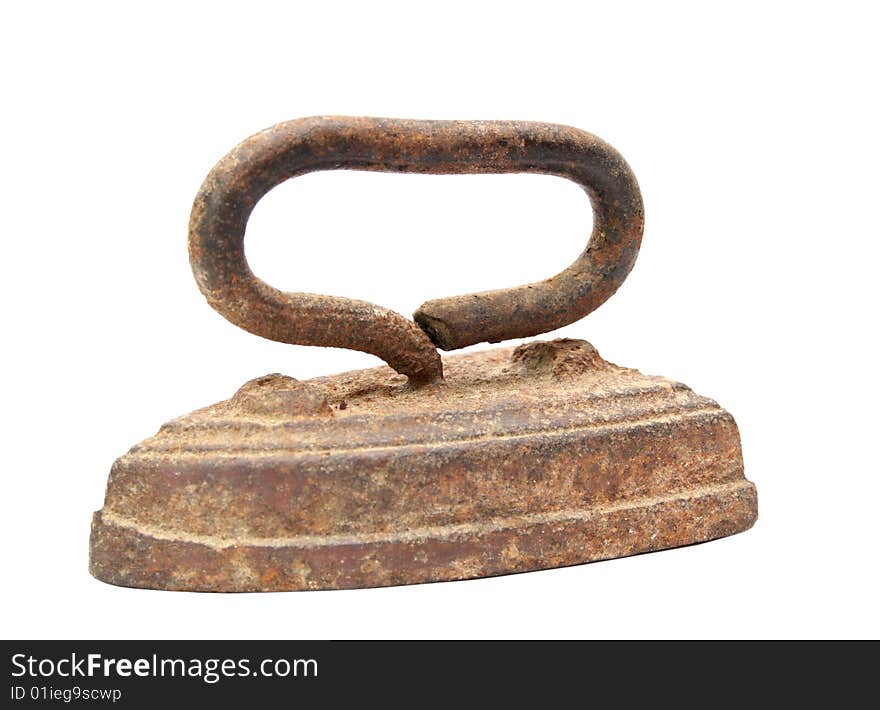 Old grunge and rusty iron on a white background.