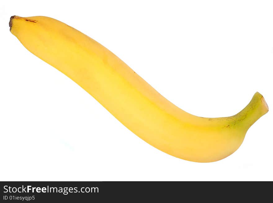 Ripe Juicy Banana Isolated on the White Background. Ripe Juicy Banana Isolated on the White Background