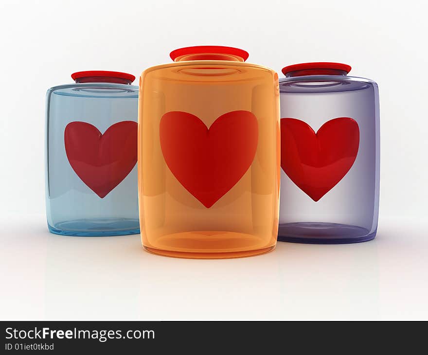 Hearts in bottles