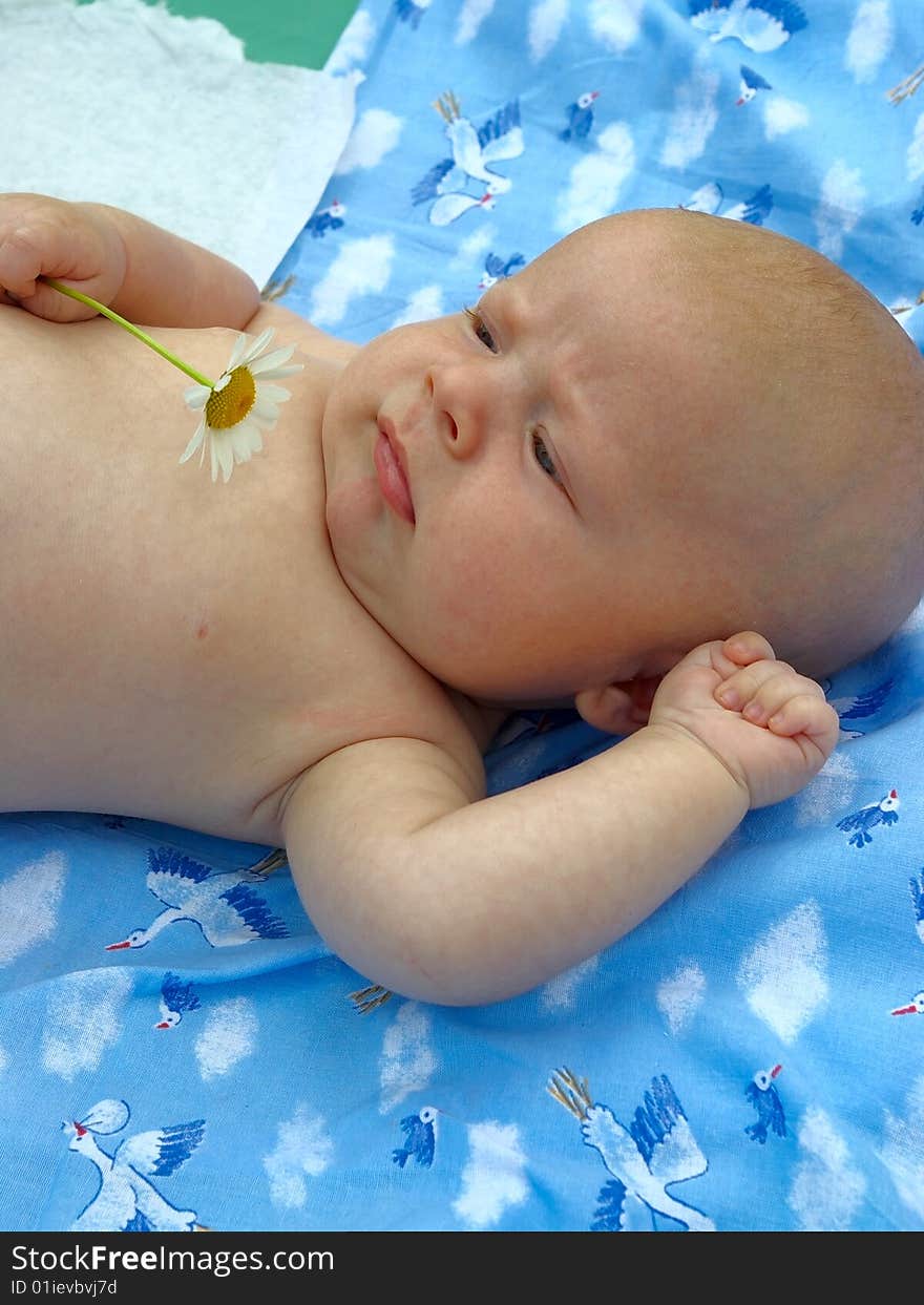 Baby with flower