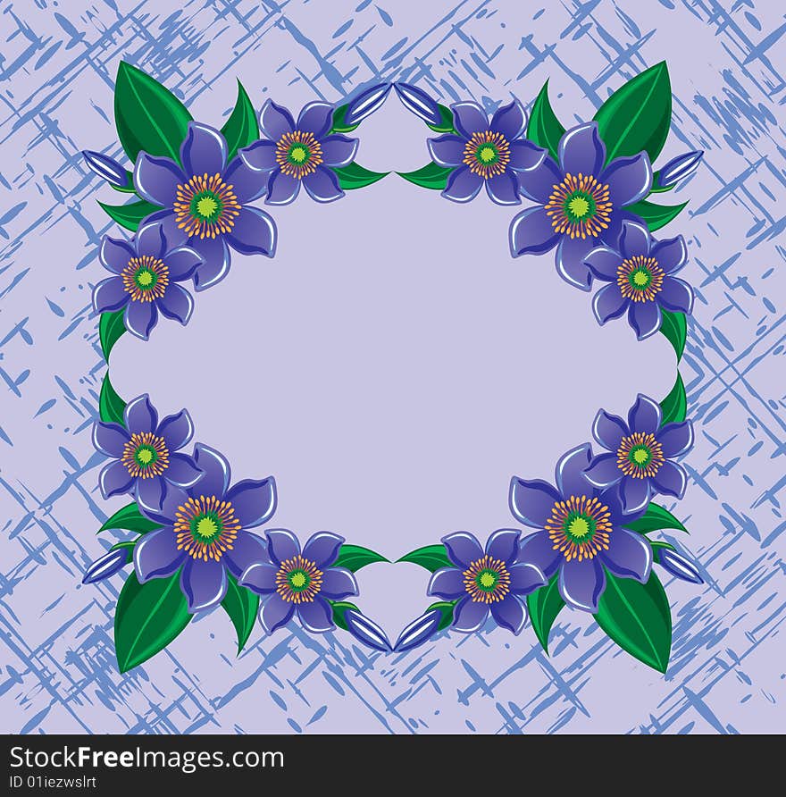 Beautiful flowers frame, floral background