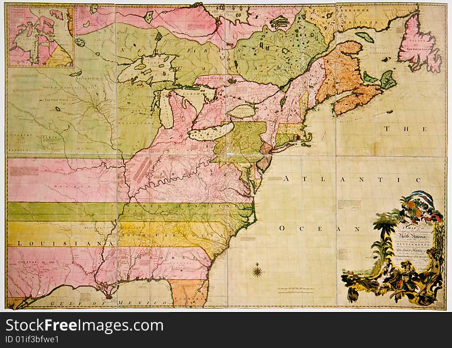 Antique map of North America