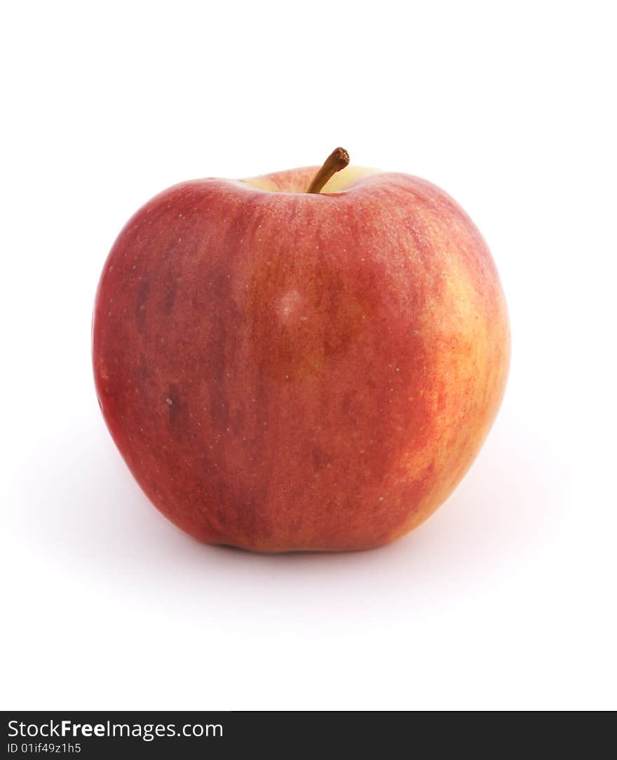 Ripe red apple on white background. Ripe red apple on white background