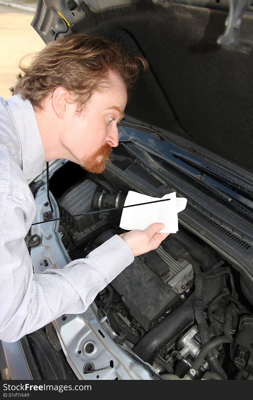 Checking Engine Oil Dipstick