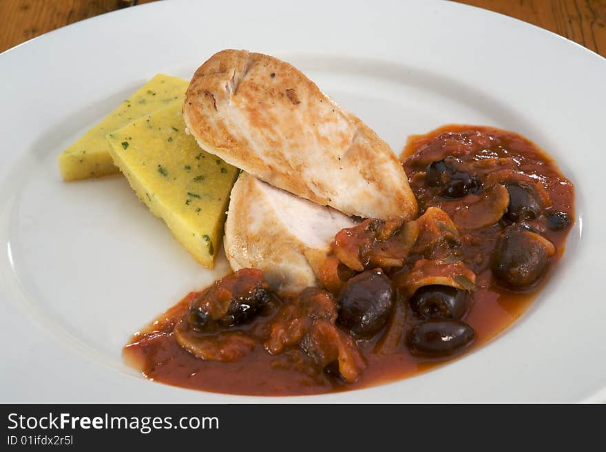 Salmon dish on bed of risotto