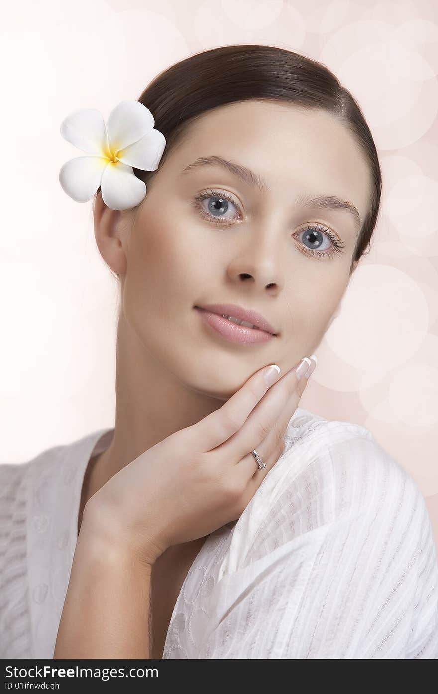 Portrait of young beautiful woman on pink background. Portrait of young beautiful woman on pink background