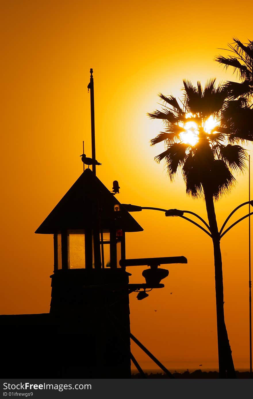 Beatiful Sunset at California beach