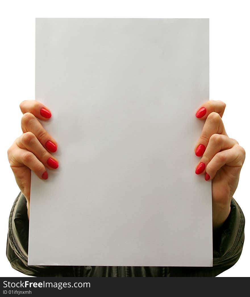 A card blank in a hand