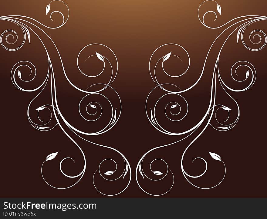 Abstract floral pattern on dark background (vector). Abstract floral pattern on dark background (vector)