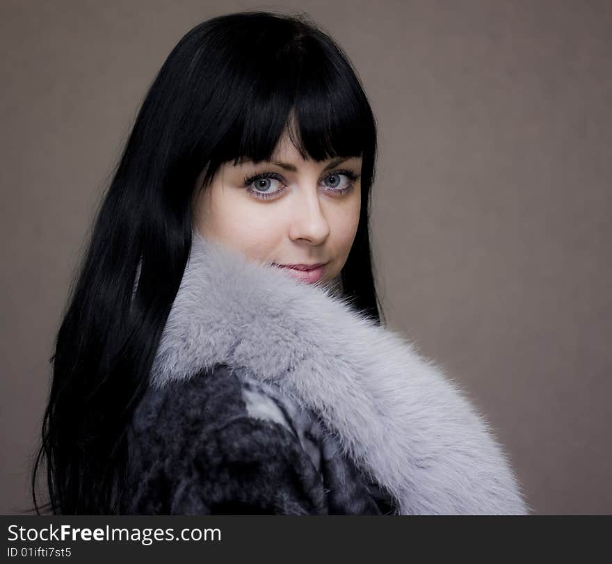 Beutiful woman in fur