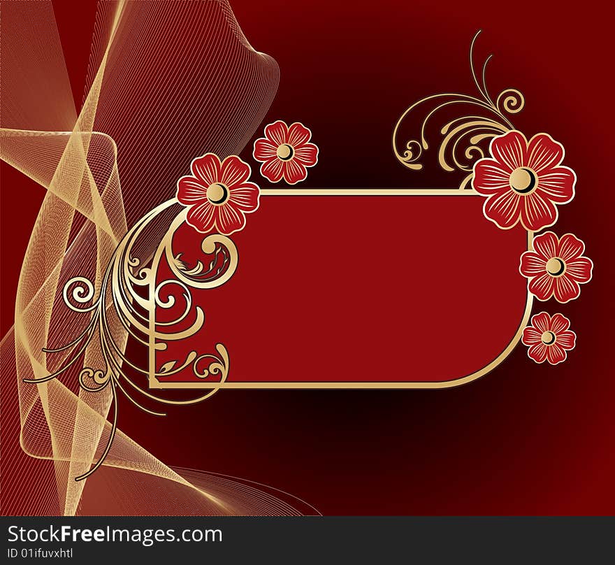 Beautiful flowers frame, floral background