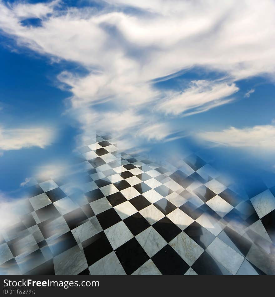 Chess composition on  background