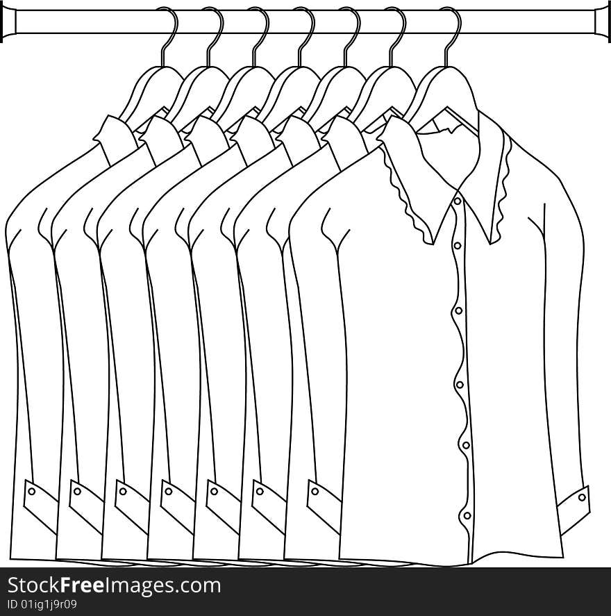 Dress in rod hanger