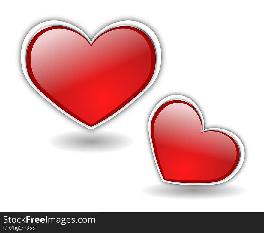 Glass Hearts Vector 2