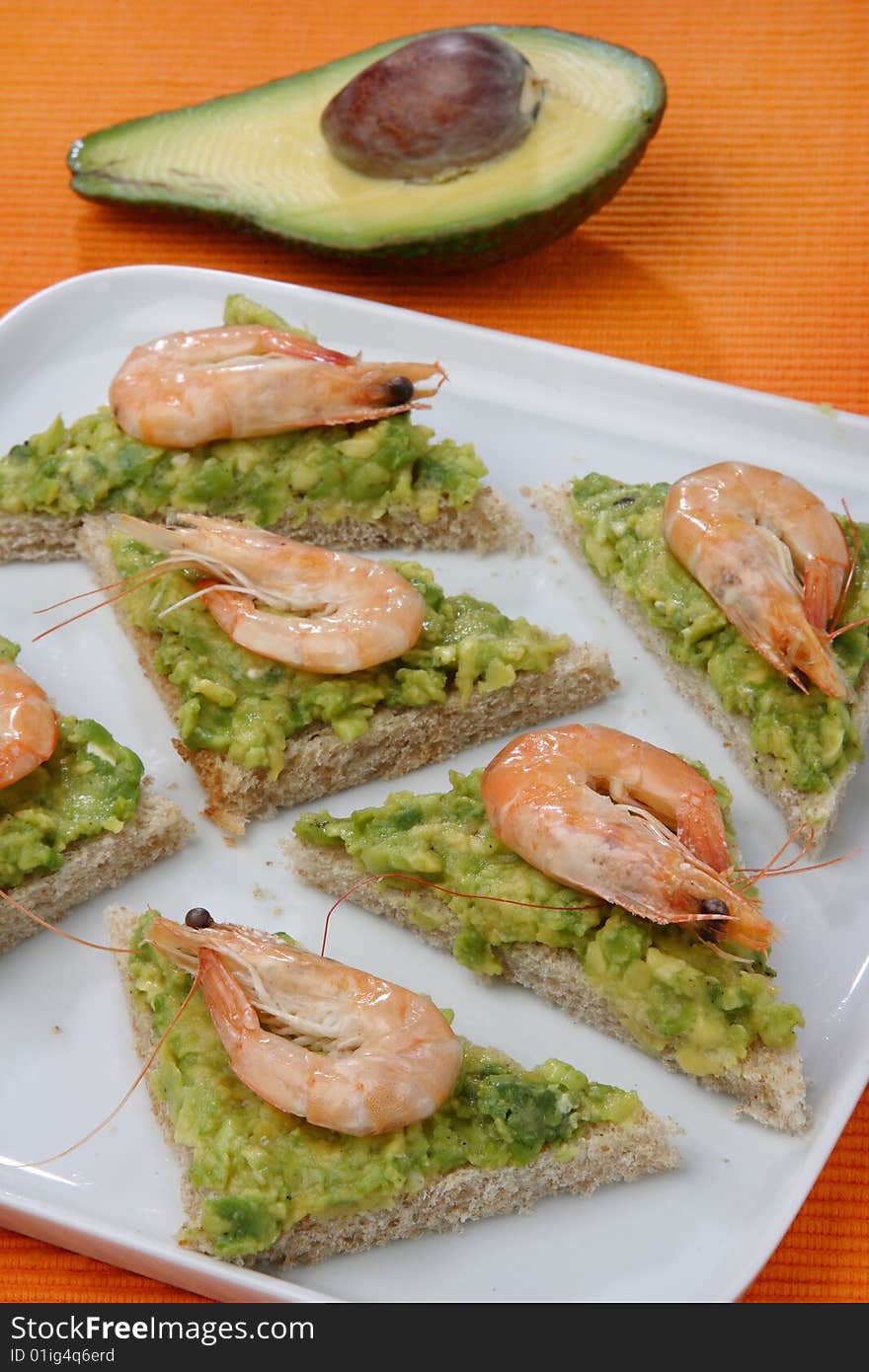 Sandwich With Avocado And Seafood