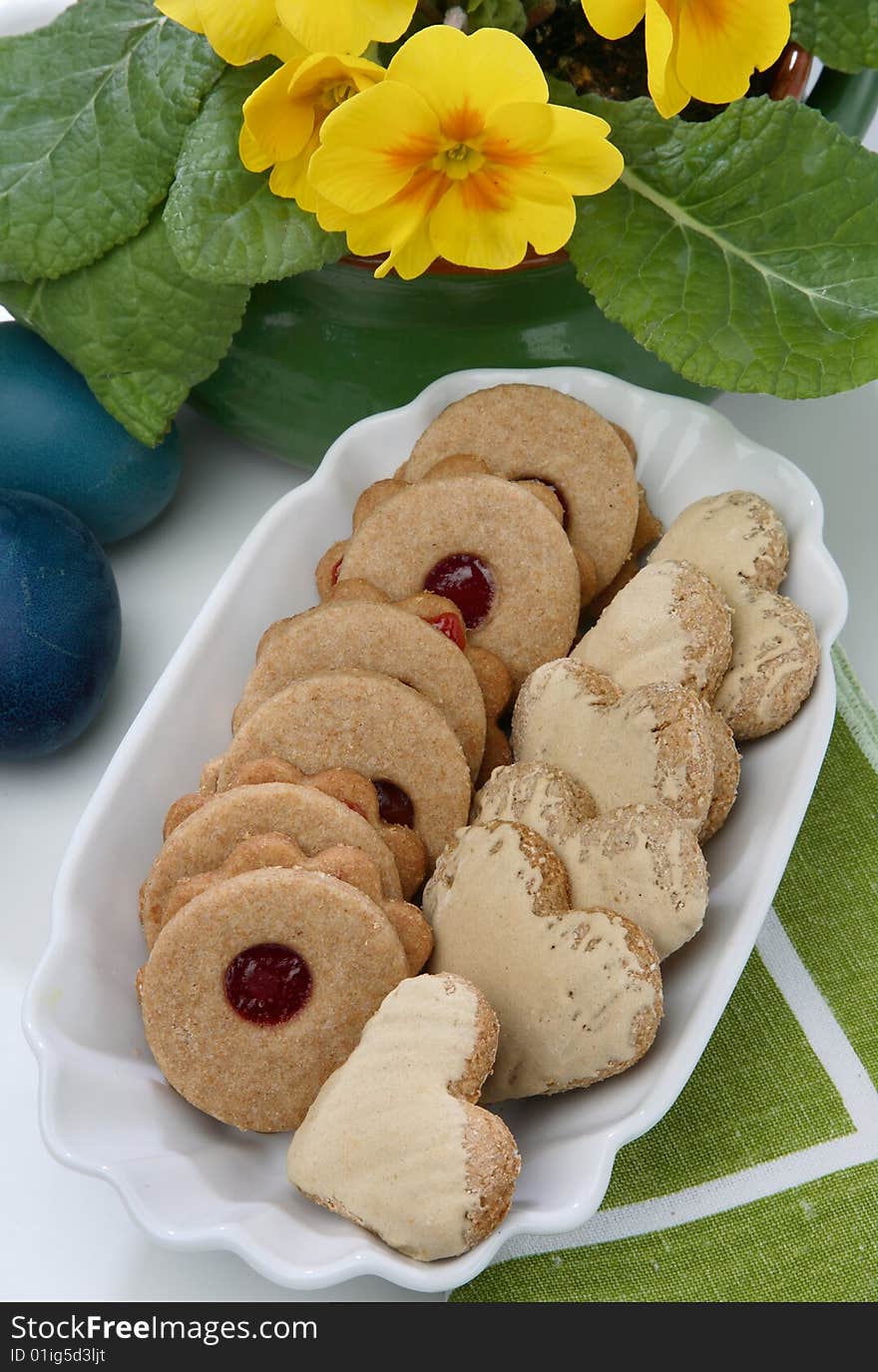 Fresh tea cookies dessert on plate