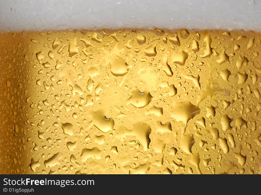 Beer and ice clear yellow