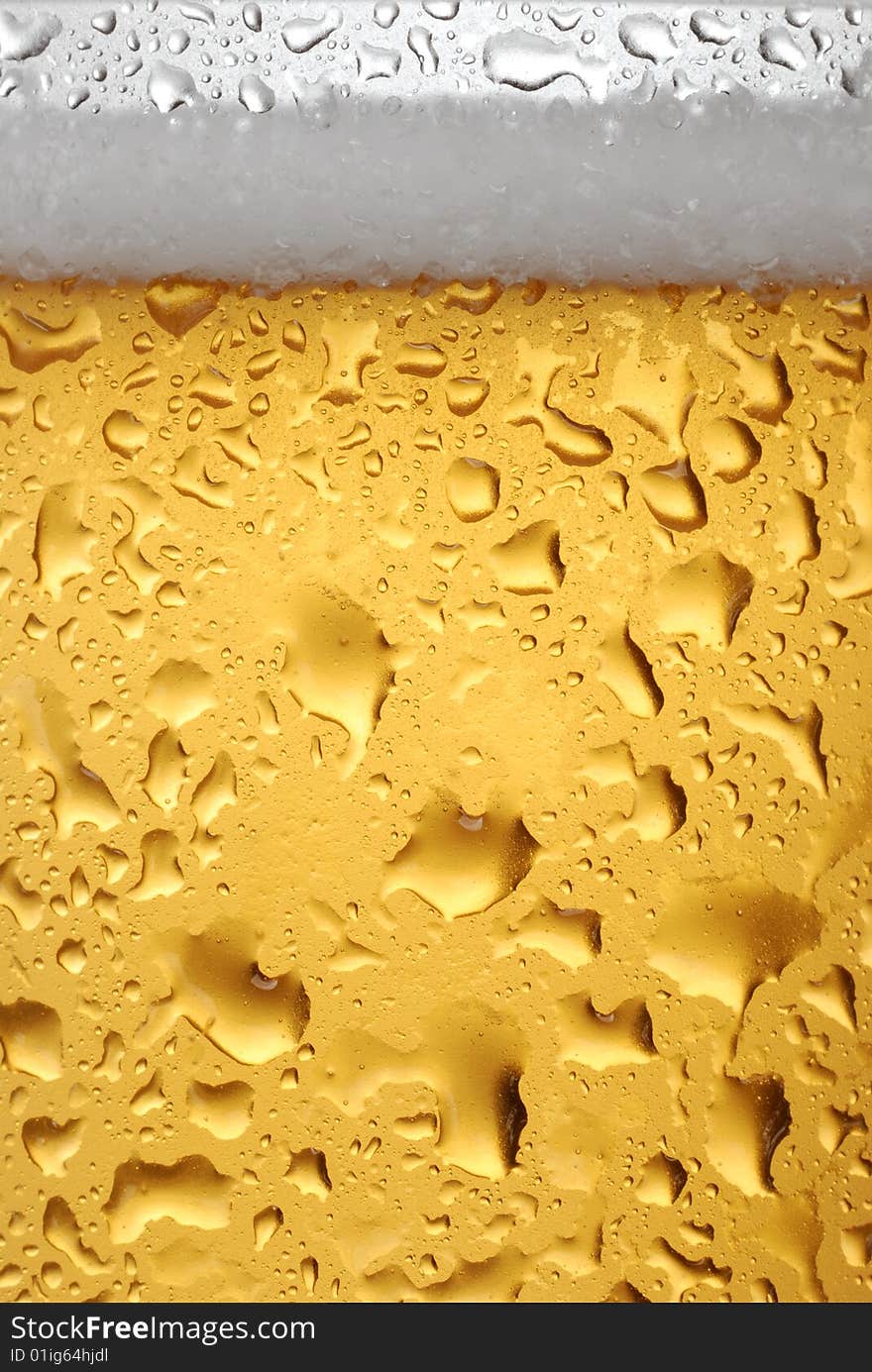 Beer and ice clear yellow