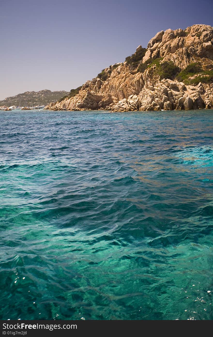 The turquoise color and transparency of the sea around the island of La Maddalena (G8). The turquoise color and transparency of the sea around the island of La Maddalena (G8)