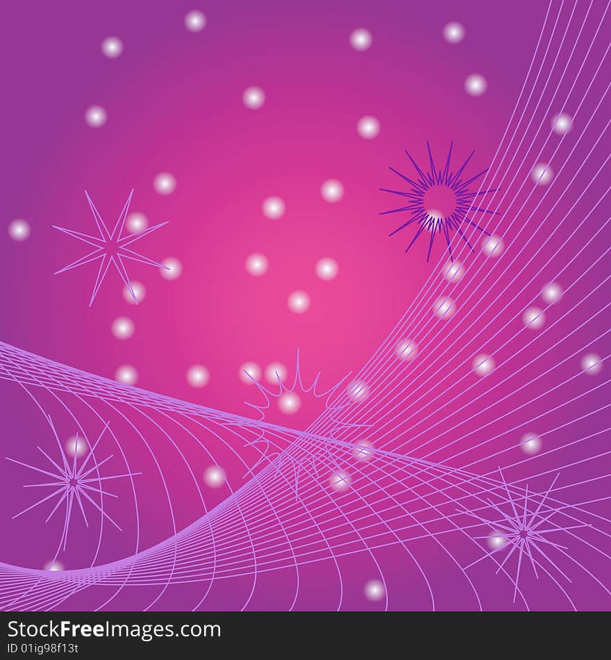 Background from the abstract stars, luminous points, and the crossed curved lines. Background from the abstract stars, luminous points, and the crossed curved lines