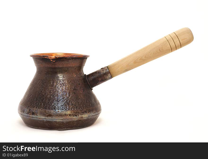 Coffee pot is isolated on a white background