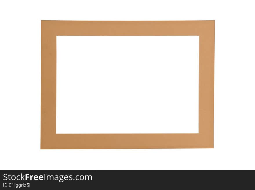 Beige framework from a cardboard on a white background. Beige framework from a cardboard on a white background