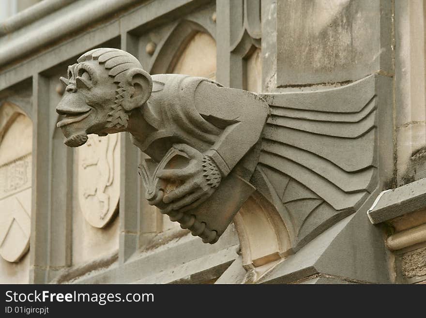 A gargoyle on a building