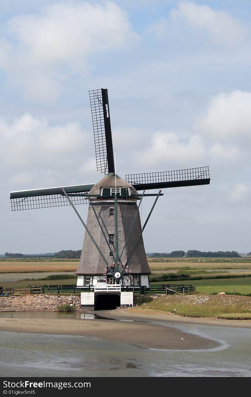 Old windmill on Texel Island, in the Netherlands.