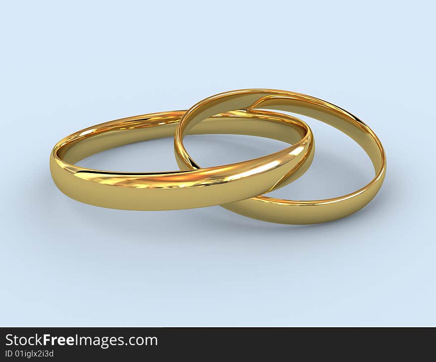 There is a gold wedding rings