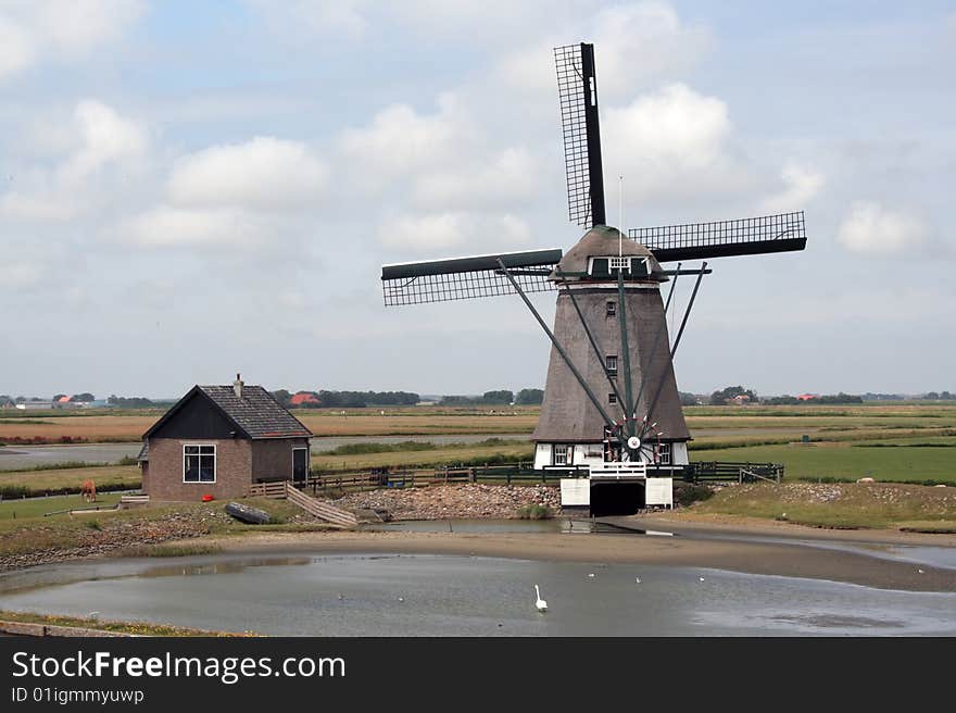 Landscape with windmill