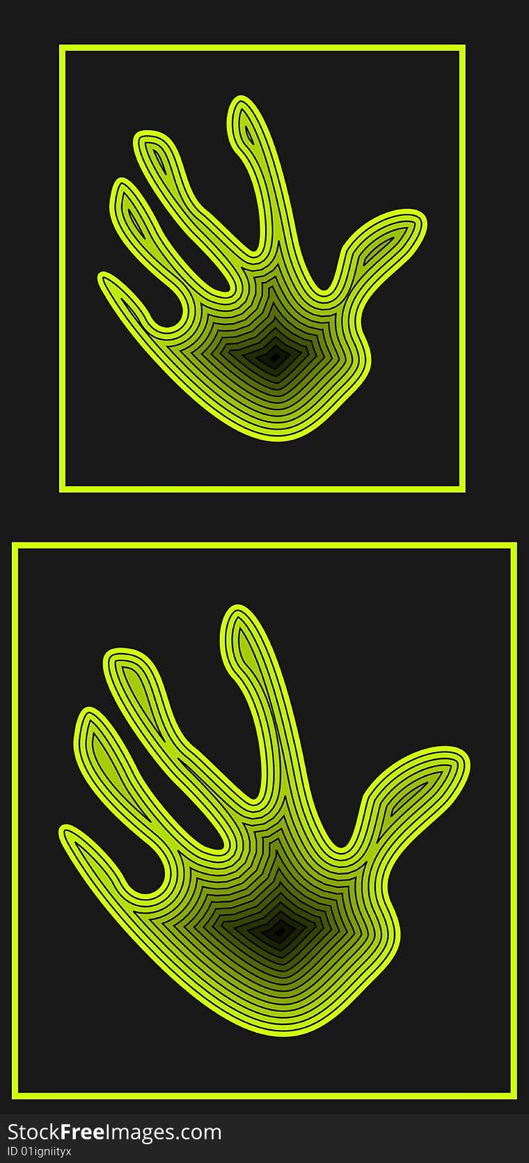 Graphic representation of palm print. Graphic representation of palm print