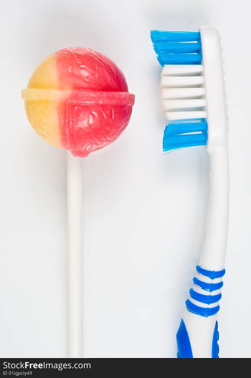 Tooth Brush With Colored Candy