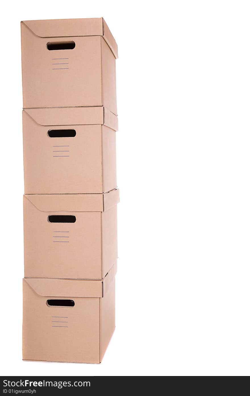 Cardboard box on white background