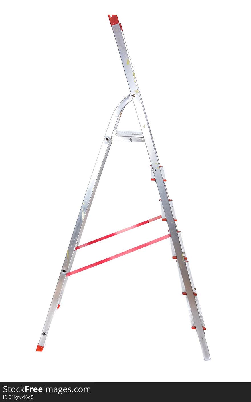 One stepladder on white background