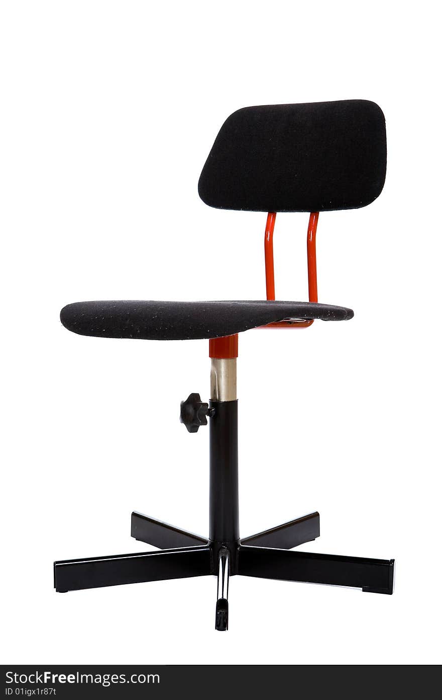 Black swivel chair on white background